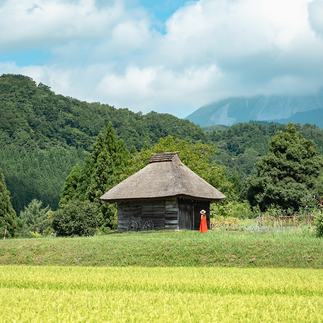 御机の茅葺小屋